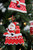 4” Clay Santa on Rooftop Ornament Santa on left with ornament