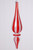 8” Peppermint Striped Finial Glass Ornament Wide Bottom