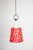 Honeycombed Textured Red & White Bell Ornament
