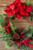 30” Christmas Amaryllis/Pine Wreath Close Up