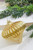 3.75” Gold Glass Glitter Ridged Onion Ornament Styled