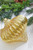 3.75” Gold Glass Glitter Ridged Onion Ornament