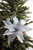 22” Velvet Glitter Poinsettia Stem - Silver