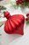 7" Red Glitter Onion Finial Ornament