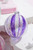 4" Glass Fantasy Striped Ball Ornament Purple