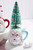 9" Glass Santa Cup Ornament Green Cup