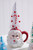 9" Glass Santa Cup Ornament Red Cup