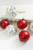 5" Red/White Christmas Ball Ornaments - Set of 6