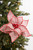 24" Red and White Ticking Fabric Poinsettia Stem