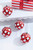 4" Red/White Mercury Glitter Dot Ball - Set of 4