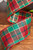 2.5” x 10 Yard Plaid Green/Red/Gold Woven Christmas Ribbon Close Up