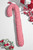 24” LED Hanging Plush Peppermint Velvet Candy Cane
