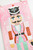 12" Pink Red White Black Glitter Nutcracker Sign Close Up