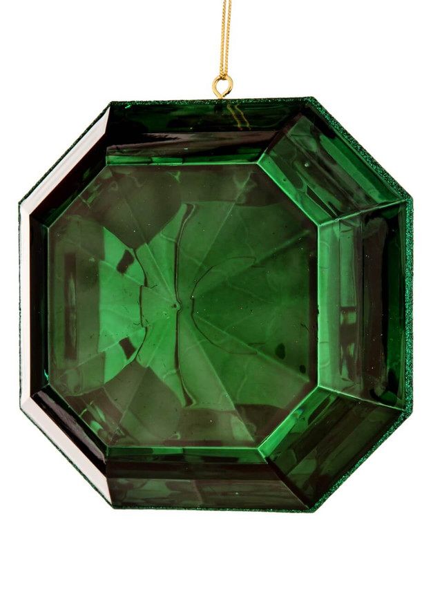 6” Emerald Acrylic Square Precious Gem Ornament