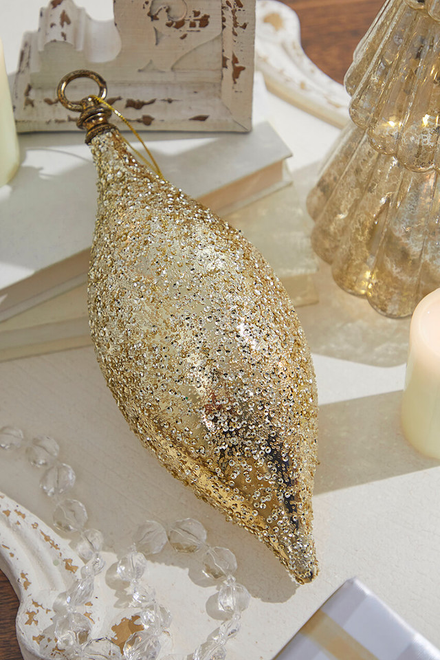 Silver Beaded Finial Boxed Orn main image 1