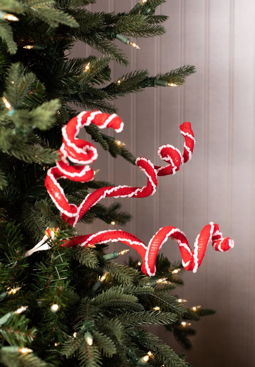 19” Velvet Candy Cane Spray Decorator's Warehouse
