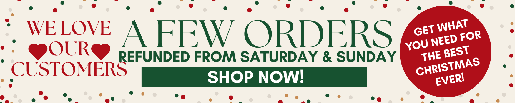 WEEKEND REFUNDED ORDERS