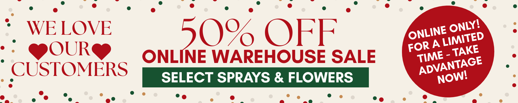 50% OFF SALE ONLINE ONLY