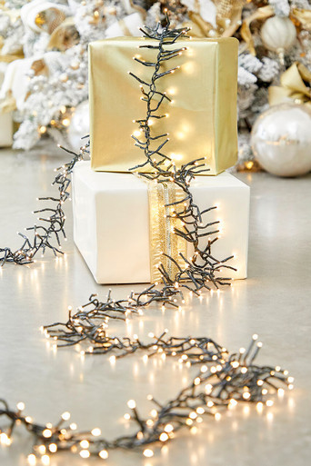 12.5' Platinum Elite Cluster Lights - 380L Warm White (Green Cord