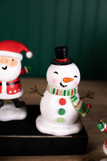 Transpac Dancing Santa and Snowmen Rosy Red 11 x 7 Resin Stone Christmas Figurine Transpac Dancing Santa and Snowmen Rosy Red 11 x 7 Resin Stone Christmas Figurine