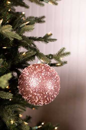 7 Hot Pink Glitter Light Bulb Ornament - Decorator's Warehouse