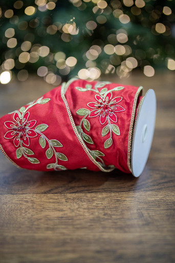 Lime-Gold-n-Red Embroidered Ribbon Five Yard – Branches Designs