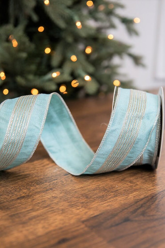 Aqua Pom-Pom Decorative Ribbon