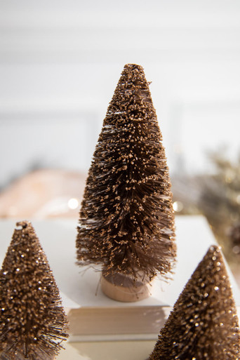 6” Champagne Bottle Brush Tree - Decorator's Warehouse