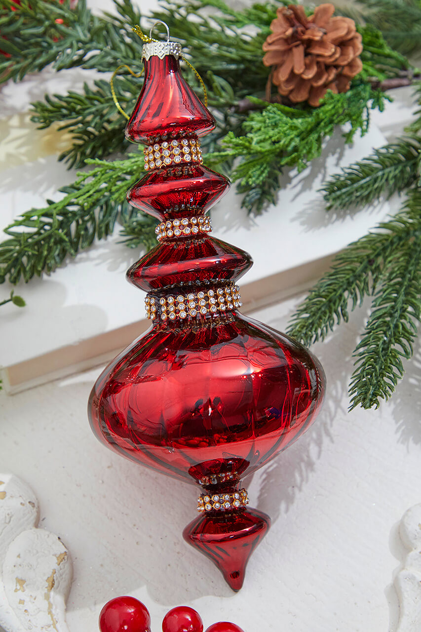 6.5 Brown/White Snowed Pine Cone Ornament Box - Set of 3