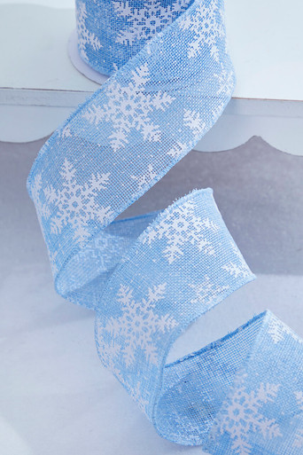 Blue and Silver Snowflake Ribbon