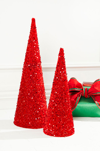 Polyresin Red/WhiteCone Tree main image 0