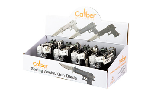CBG CALIBER GUN KNIFE DISPLAY 12PC