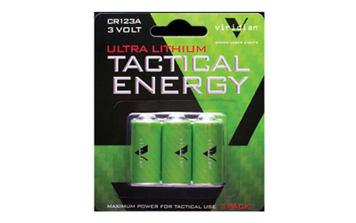 VIRIDIAN CR123A LITH BATTERY 3PK