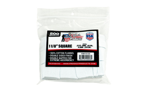 PRO-SHOT PATCH .22-.270CAL SQ 500 CT