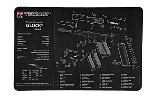 TEKMAT PISTOL MAT FOR GLK GEN 4 BLK