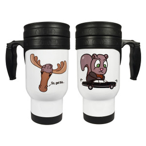 Supernatural Moose and Squirrel Double-Sided 14oz Stainless Steel Travel Mug