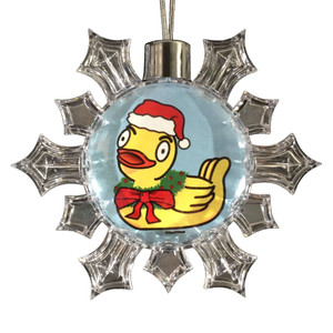 Autocorrect Rubber Ducky Geek Double-Sided Christmas Ornament Merry Ducking Christmas