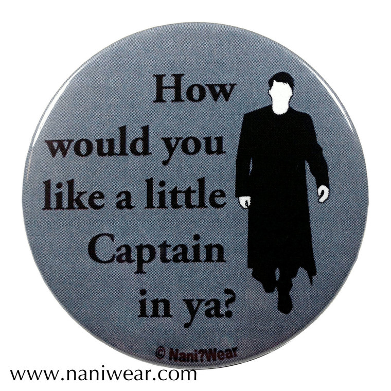 Doctor Who Torchwood Captain Jack Inspired Button Like a Little Captain in Ya