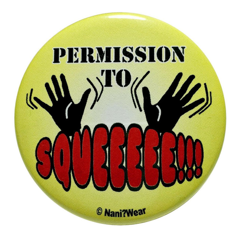 Doctor Who Inspired Button Permission to Squee