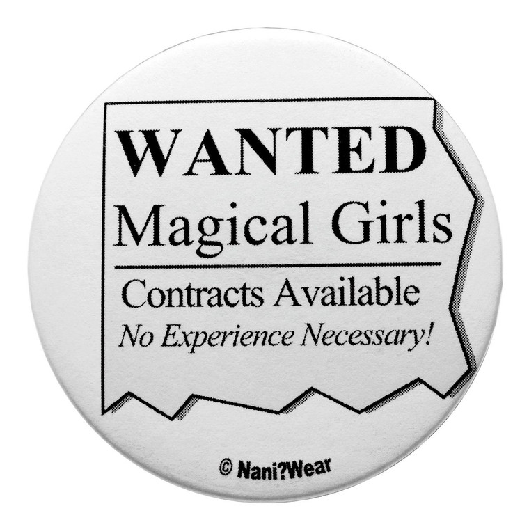 Madoka Magica Inspired Button: Wanted Magical Girls