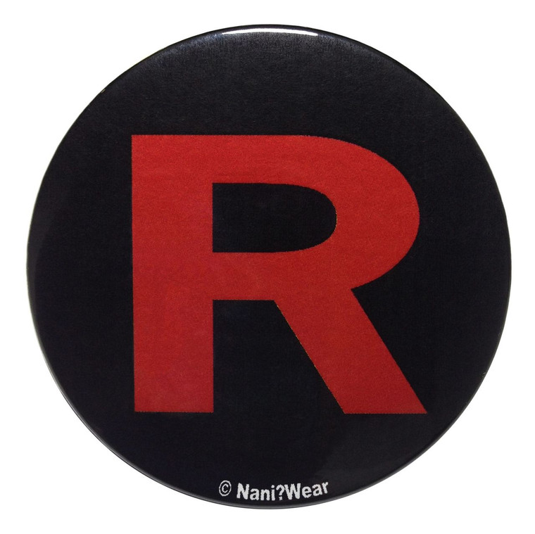 Pocket Monsters Inspired Button: Team Rocket Black