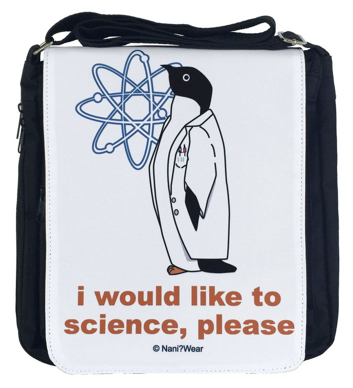 Science Penguin Medium Messenger Bag: I Would Like to Science