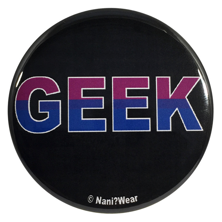 Bisexual Pride Flag Geek 2.25 Inch Button