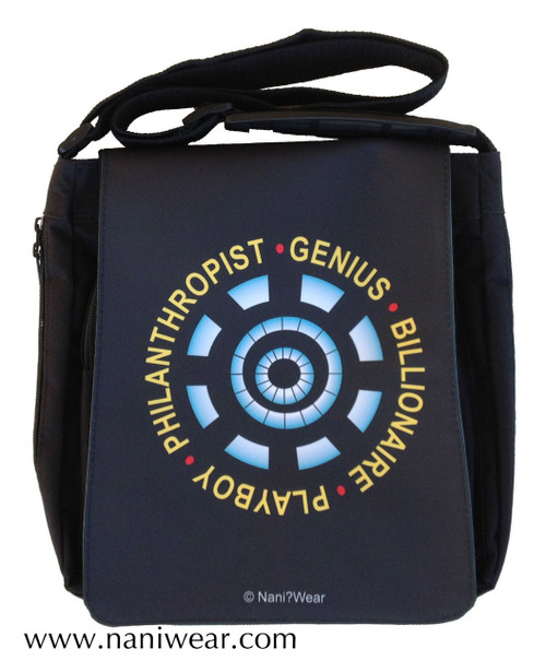 Iron Man Inspired Medium Messenger Bag: Genius Billionaire - Nani?Wear