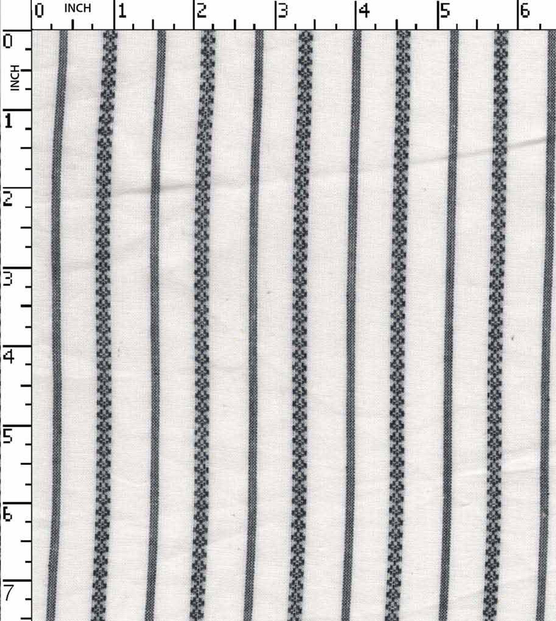Embroidered Dobby Cotton Stripe in White - Light weight cotton fabric