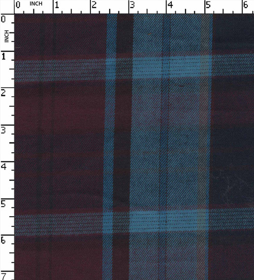 100% Cotton Yarn Dyed Twill Tartan Check Burgundy/Navy/Blue  20X20 W-58 Gsm-175 Kem-762B-Lb