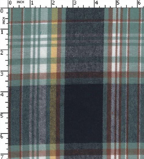 100% Cotton Yarn Dyed Twill Big Check Navy/Sage Green/White/Brown/Yellow  20X20 W-58 Gsm-175 Kem-754A-Lb