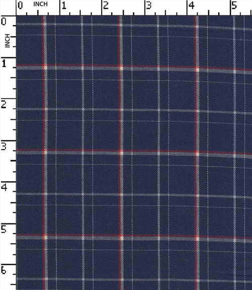 100% Cotton Yarn Dyed Twill Tartan Check Navy/White/Red   W-58 Gsm-106 MSB-5149A-Lb