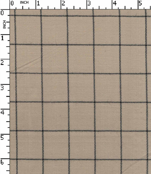 100% Cotton Yarn Dyed Twill Small Check Beige/Black   W-58 Gsm-128 MSB-8-Lb