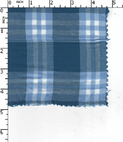 100% Cotton Yarn Dyed Twill Plaid Check Blue/White/Lt.Blue   W-58 Gsm-125 MSB-003B-Lb